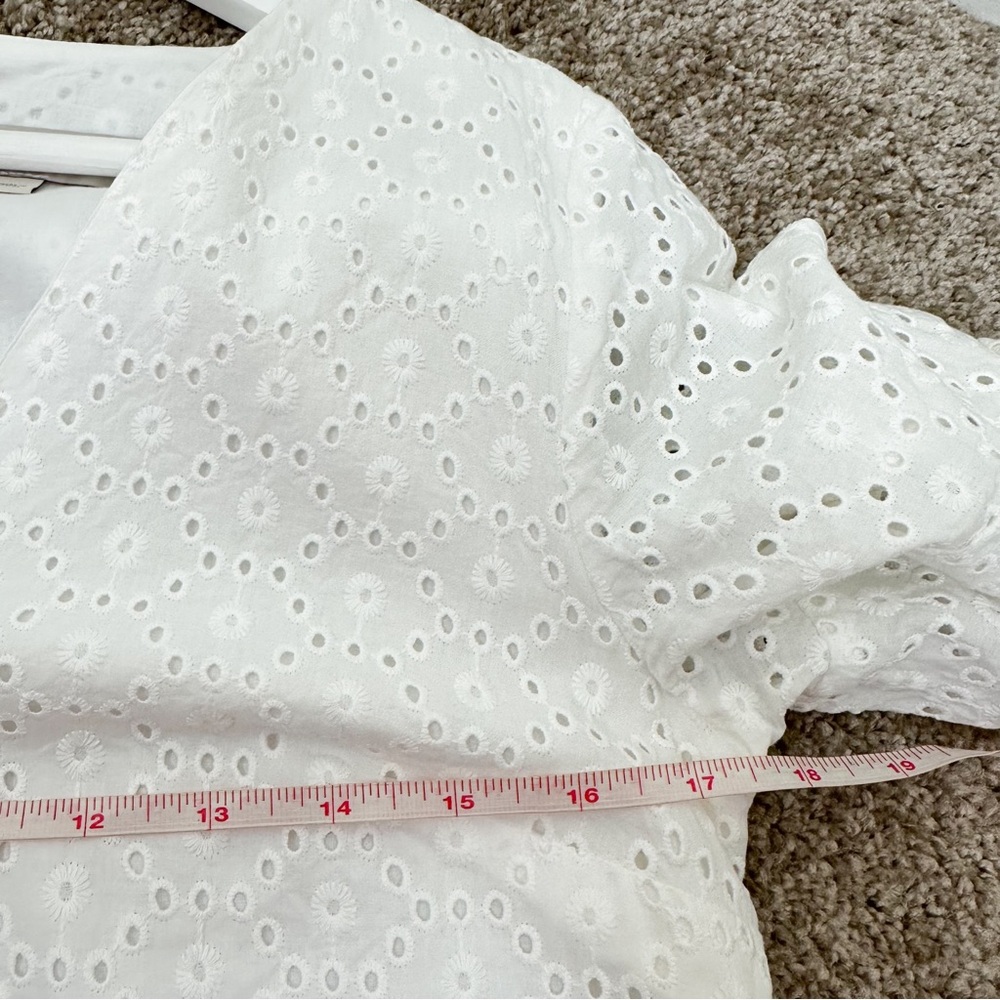 LOFT White Eyelet Mini Dress Short Sleeves - Picture 9 of 11